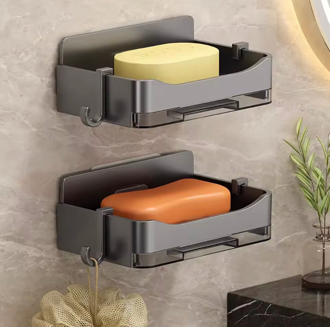 Creative Wall Mounted Soap Holder, Self Adhesive Punch Free Soap Box, Drainage Waterproof Soap Storage Tray, Bathroom Soap Holder Tray Creative Wall Mounted Soap Holder, Self Adhesive Punch Free Soap Box, Drainage Waterproof Soap Storage Tray, Bathroom Soap Holder Tray